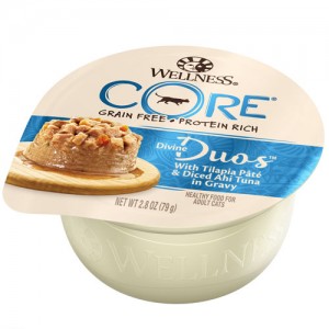 Wellness Cat Core Divine Duos Tilapia Pate & Diced Ahi Tuna 2.8oz